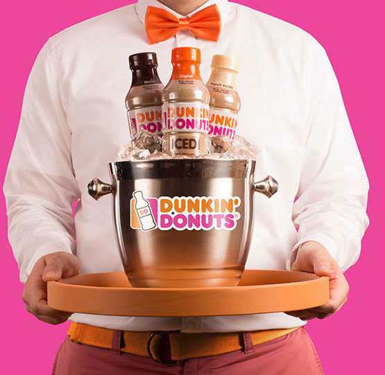Launching new Dunkin’ in a bottle with bow ties and all.